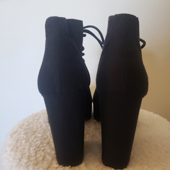 H & M Peep-toe Chunky Heel Platform Bootie Shoe - Picture 5 of 11